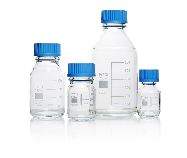 Bottles 1ltr PYREX® with GL45 Screw Cap and Ring Pk 10