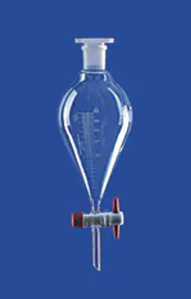 Separating Funnel 100ml Pear-Shaped Glass With PTFE Key Each