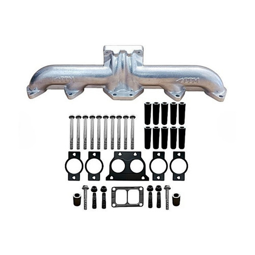 1048008HPC - Cummins ISX15 1-Pc Chrome Ceramic Coated Exhaust Manifold Kit | T6 Flange