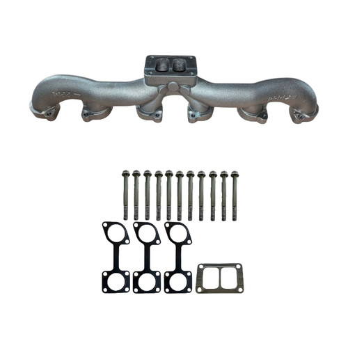 23512896HPB - Detroit Series 60 1-Pc Black Ceramic Coated Exhaust Manifold Kit