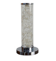 13" Silver Metal Column LED Rope Table Lamp With Clear N270-468733