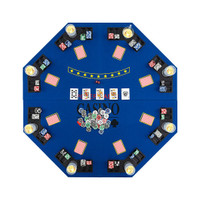 8-Player Foldable Poker Table Top with Carrying Bag-Blue B593-UY10155 8-Player Foldable Poker Table Top with Carrying Bag-Blue B593-UY10155