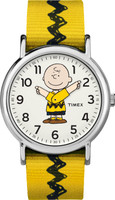 Timex Unisex TW2R41100 Weekender x Peanuts: Charlie Brown Nylon Slip-Thru Strap Watch G818-TW2R41100