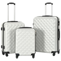  Hardcase Trolley Set 3 pcs Bright Silver ABS A949-91887