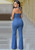 Halter Denim Lace-Up Jumpsuit H721-SMR8047