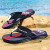 Color: Red, Shoe Size: 41 - Summer Men's Flip-flops Massage Granule Men Slippers Comfortable Beach  F640-12000038526438485
