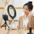 Color: Light Yellow;  6inch Mini Led Desktop Video Ring Light Selfie Lamp With Tripod Stand Usb Plu F640-12000021302825050