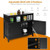 Kitchen Buffet Server Sideboard Storage Cabinet with 2 Doors and Shelf-Black - Color: Black D681-JV10037BK