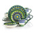 Elama Zen Green Mozaik 16 Piece Luxurious Stoneware Dinnerware with Complete Setting for 4, 16pc D970-ELM-ZEN-GREEN-MOZAIK