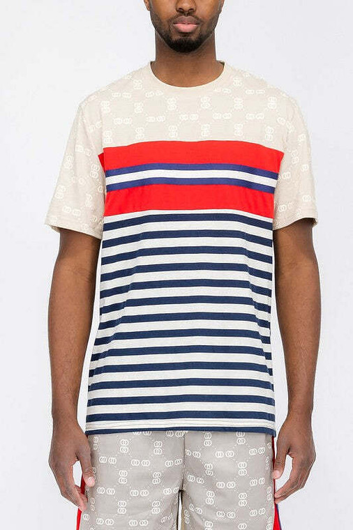 Chain link print short sleeve tshirt K328-chain-link-print-short-sleeve-tshirt-4