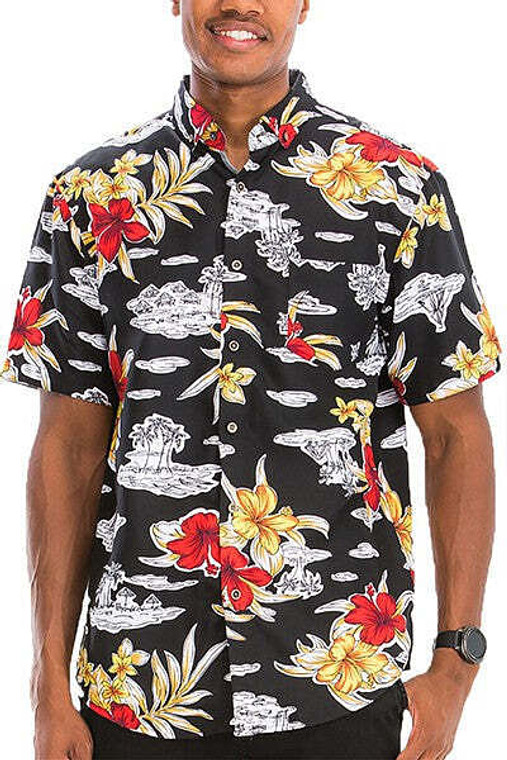 Hawaiian Print Button Down Shirt K328-hawaiian-print-button-down-shirt-16