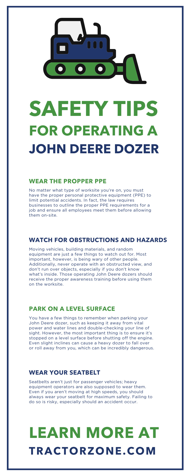7 Safety Tips for Operating a John Deere Dozer