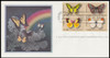 1715a / 13c Butterflies Se-Tenant Block w / info card 1977 Postmasters of America First Day Cover