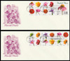 4185a / 41c Beautiful Blooms Both Sides Booklet Panes Set of 2 on #10 Envelope 2007 Artcraft FDCs