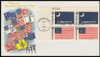 1345 & 1346 / 6c Historic Flags 1968 All 4 Corners Plate Blocks Set of 4 Fleetwood First Day Covers