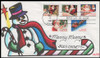 2580 - 2585 /  29c Santa Claus : Christmas 1991 Set of 2 Ples Cachets Hand-Painted & Not Painted FDCS #15 of 19