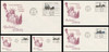 2362 - 2366 / 22c Locomotives 1987 Set of 5 Artcraft Severe #3C FDCs (ONE ENVELOPE HAS CRIMPED EDGE)