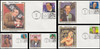 2849 - 2853 / 29c Popular Singers 1994 Set of 5 Colorano Silk First Day Covers