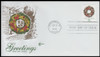 3249 - 3252 / 32c Greetings Holiday Wreaths PSA Sheet Issue 1998 Set of 4 Cover Craft Cachets FDC With Insert Card (Limited Edition of Only 140 Made)
