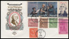 2216a / 22c George Washington : Ameripex '86 Single and Combo 1986 Set of 2 House of Farnam First Day Covers