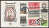 2217g / 22c Abraham Lincoln : Ameripex '86 Single and Combo 1986 Set of 2 House of Farnam First Day Covers