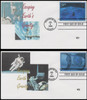 3411a-b / $3.20 Escaping the Gravity of Earth Hologram 2000 Set of 2 WII Cachets First Day Covers