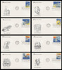 1912 - 1919 / Space Shuttle Columbia / Space Achievements 1981 Set of 8 Reader's Digest FDCs