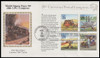 2434 - 2437, 2437a and 2438 / 25c Classic Mail Transportation : World Stamp Expo '89 Set of 6 Colorano Silk 1989 FDCs