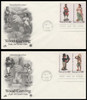 2240 - 2243 / 22c Woodcarved Figurines 1986 Set of 2 Artcraft / PCS First Day Cover