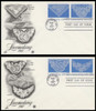 2351 - 2354 / 22c Lacemaking 1987 Set of 2 Artcraft / PCS First Day Cover