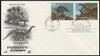 2422 - 2425 / 25c Prehistoric Animals / Dinosaurs 1989 Set of 2 Artcraft / PCS First Day Cover