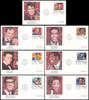2724 - 2730 / 29c Rock & Roll / Rhythm & Blues Musicians Sheet Issue Set of 7 Fleetwood 1993 First Day Covers