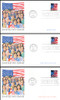 3549 / 3550 / 3550a / 34c United We Stand / US Flag Set of 3 Fleetwood 2001 FDCs