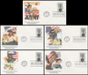 2551 / 29c Desert Storm Heroes Set of 5 Different Cachets 1991 Fleetwood First Day Covers