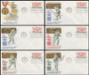 1525 / 10c Veterans of Foreign Wars Special Edition Set of 6 Different Cachets 1974 Fleetwood FDCs