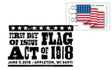 Flag Act of 1818 Stamp Black and White Pictorial Postmark