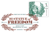 $1 Statue Of Freedom Stamp Digital Color Pictorial Postmark