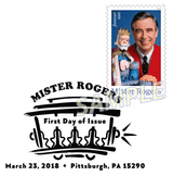 Mister Rogers Stamp Black and White Pictorial Postmark