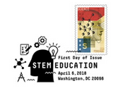 STEM Education Stamp Black and White Pictorial Postmark