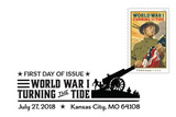 World War I: Turning the Tide Stamp Black and White Pictorial Postmark