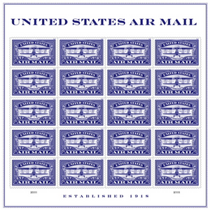 United States Air Mail Blue Stamp