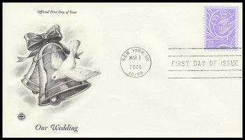 3998 / 39c Wedding Doves 2006 PCS First Day Cover