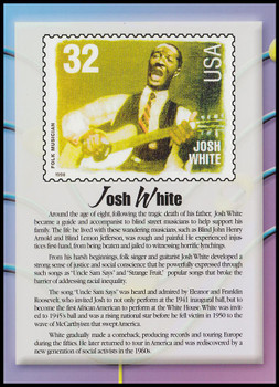 Josh White Stamp : Black Heritage Series Collectible Postcard