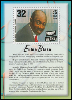 Eubie Blake Stamp : Black Heritage Series Collectible Postcard