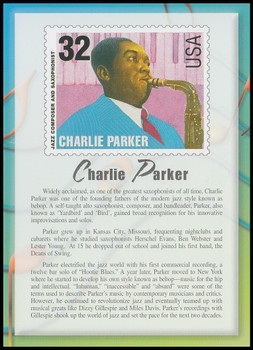 Charlie Parker Stamp : Black Heritage Series Collectible Postcard