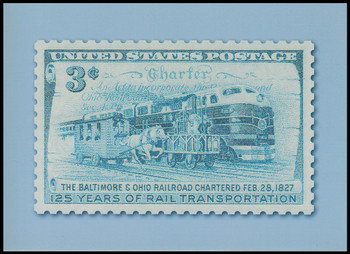B. & O. Railroad 1952 Stamp Collectible Postcard
