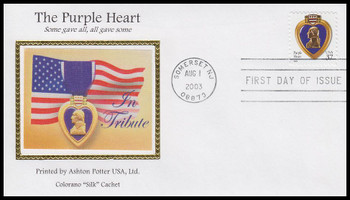 3784a / 37c Purple Heart PSA 2003 Colorano Silk First Day Cover