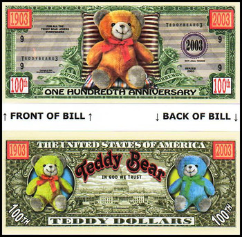 Teddy Bear 100th Anniversary Commemorative Dollar Bill