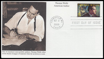 3444 / 33c Thomas Wolfe 2000 Mystic First Day Cover