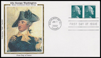 3616 / 23c George Washington Pair 2002 Colorano Silk First Day Cover